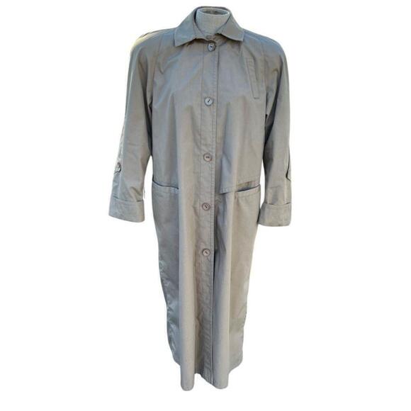 Vintage 80s Oversized Power Shoulder Beltless Trench Coat